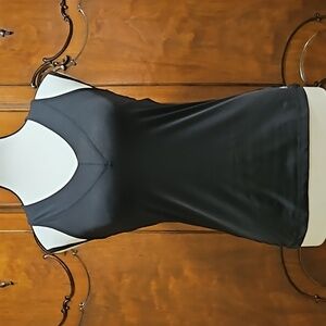 Lija Racerback Black Tank Top Gathered Back Built in Bra Active Wear Sz S